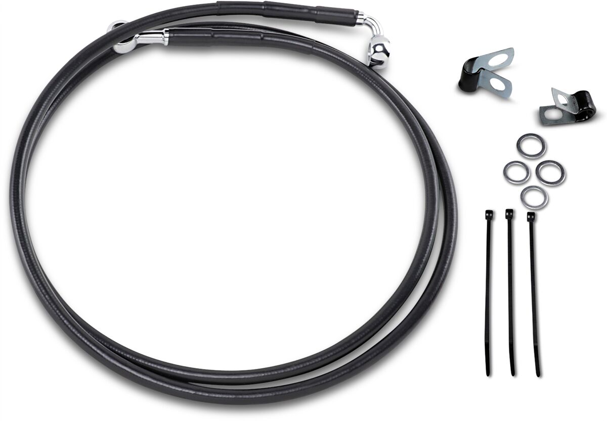 Drag Specialties Extended Length Black Vinyl Brake Line Kit