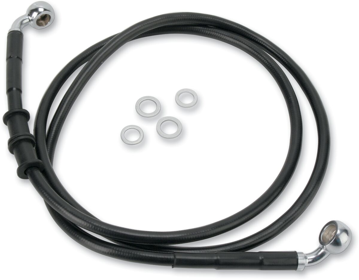 Drag Specialties Extended Length Black Vinyl Brake Line Kit