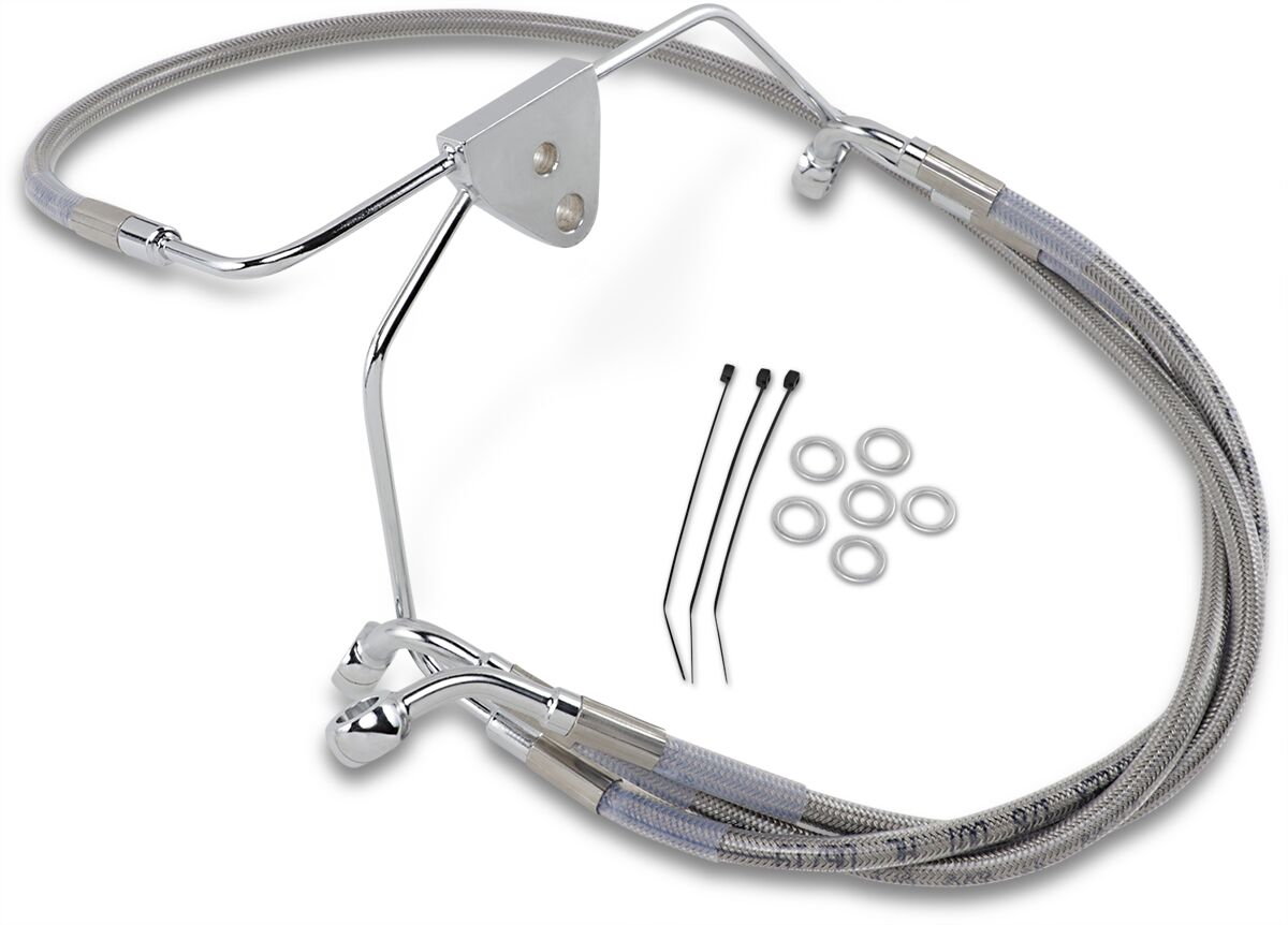 Drag Specialties Extended Length Stainless Steel Brake Line Kit