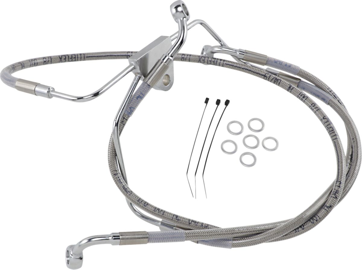 Drag Specialties Extended Length Stainless Steel Brake Line Kit
