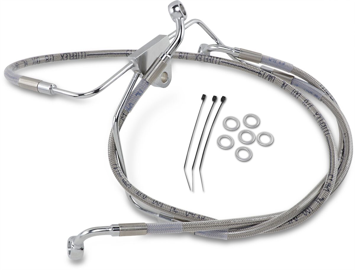 Drag Specialties Extended Length Stainless Steel Brake Line Kit