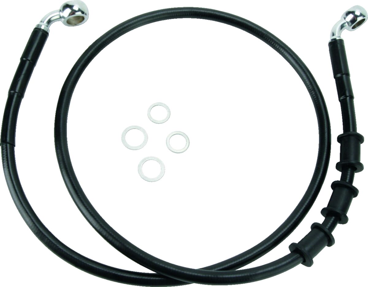 Drag Specialties Extended Length Black Vinyl Brake Line Kit