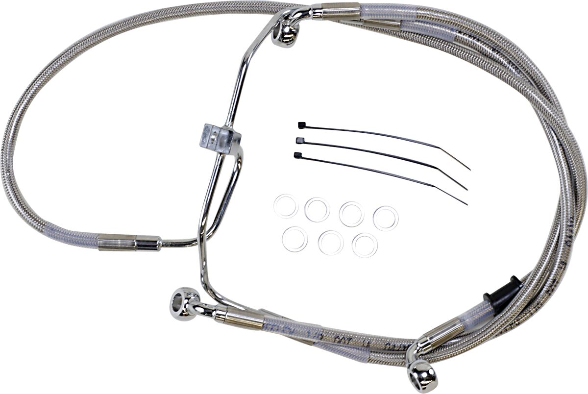 Drag Specialties Extended Length Stainless Steel Brake Line Kit