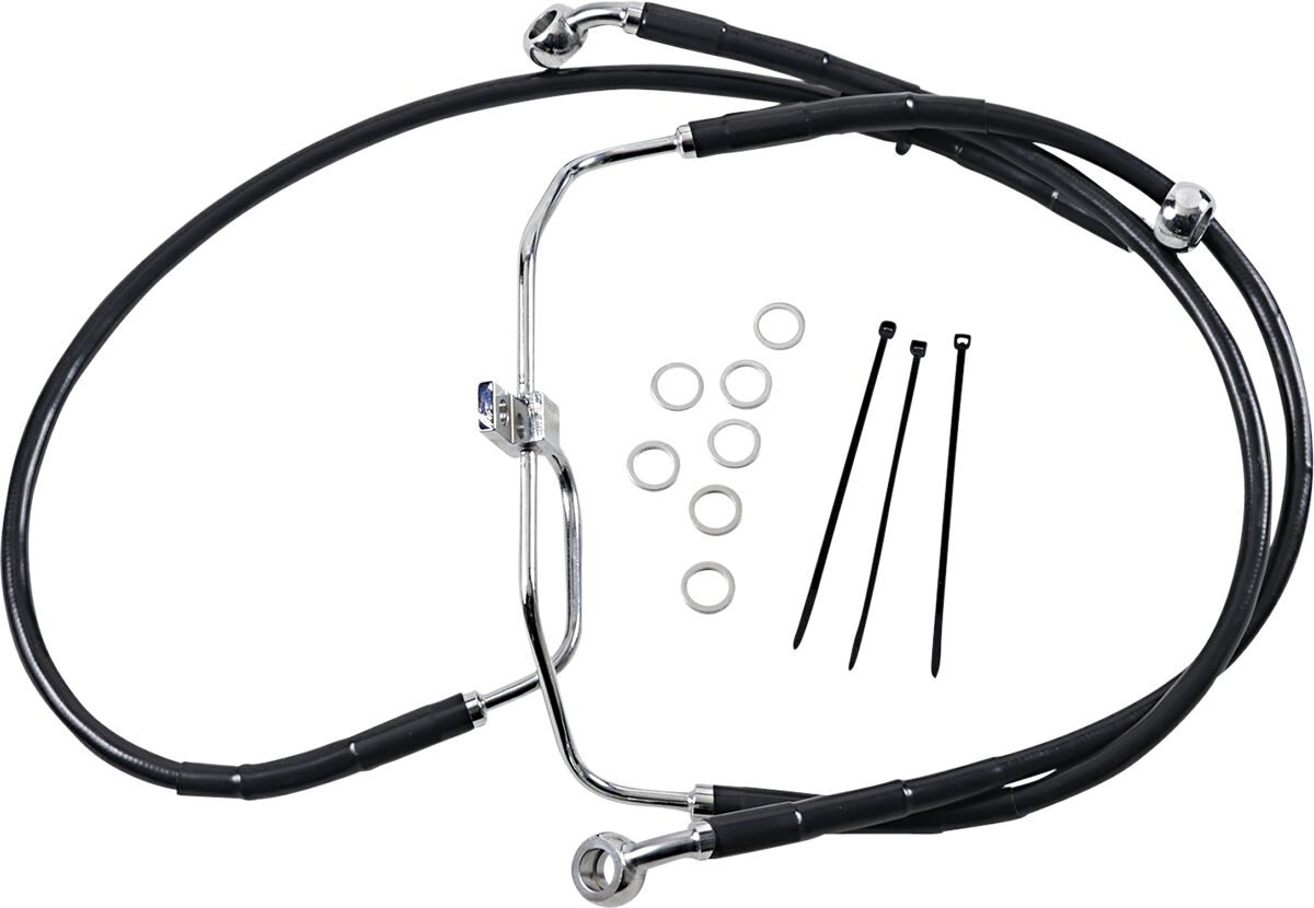 Drag Specialties Extended Length Black Vinyl Brake Line Kit