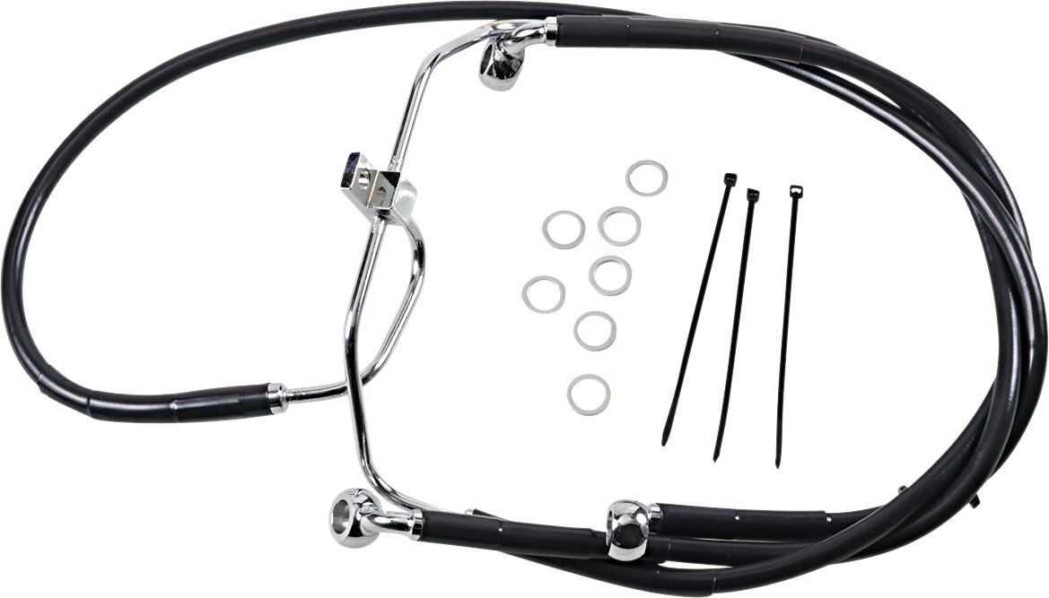 Drag Specialties Extended Length Black Vinyl Brake Line Kit