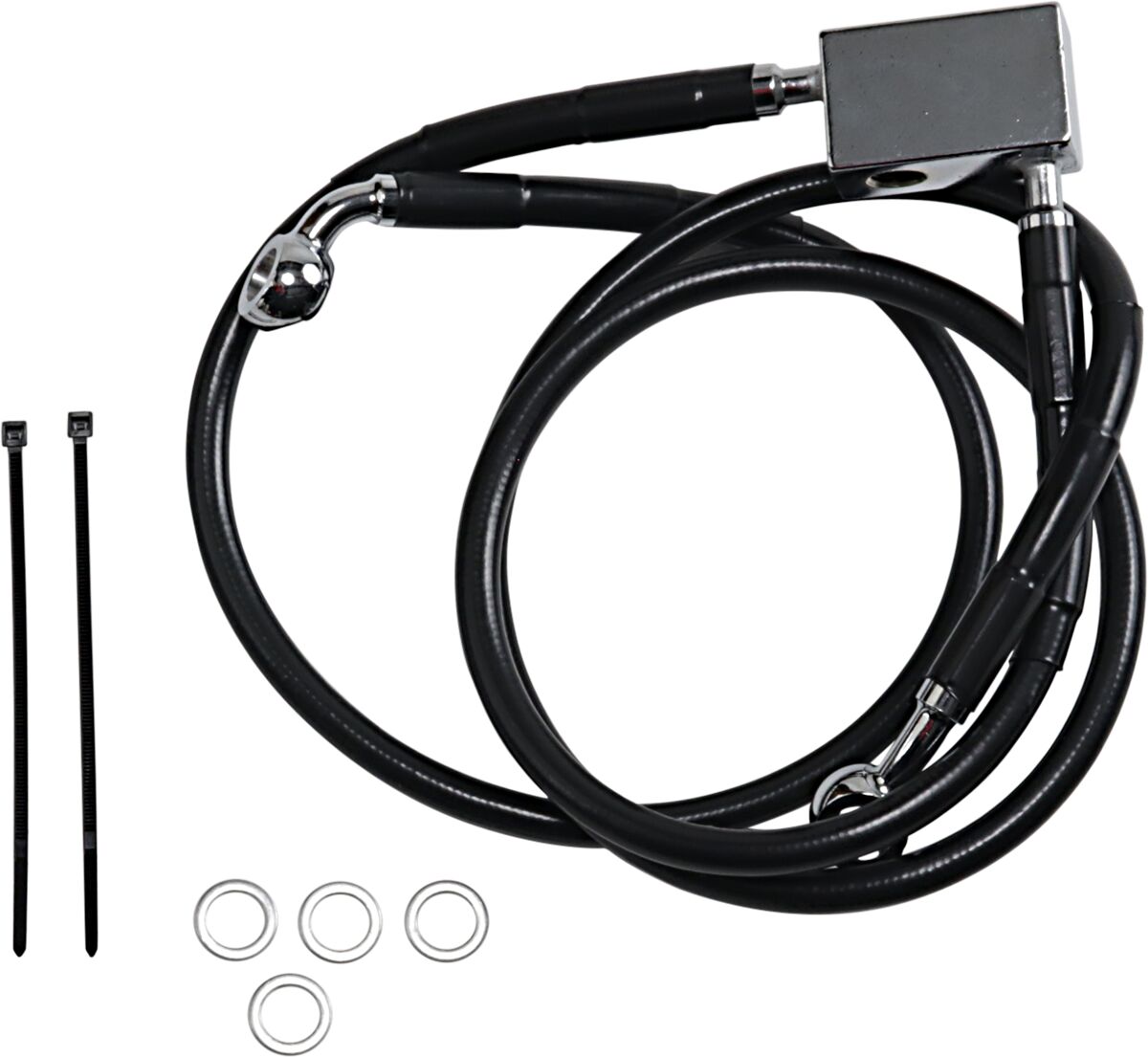 Drag Specialties Extended Length Black Vinyl Brake Line Kit