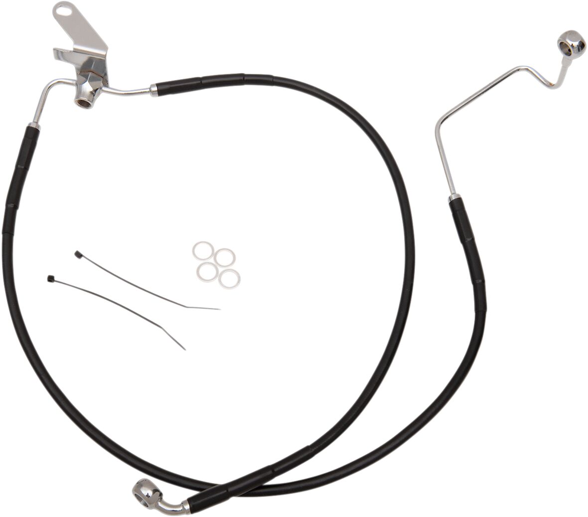 Drag Specialties Extended Length Black Vinyl Brake Line Kit
