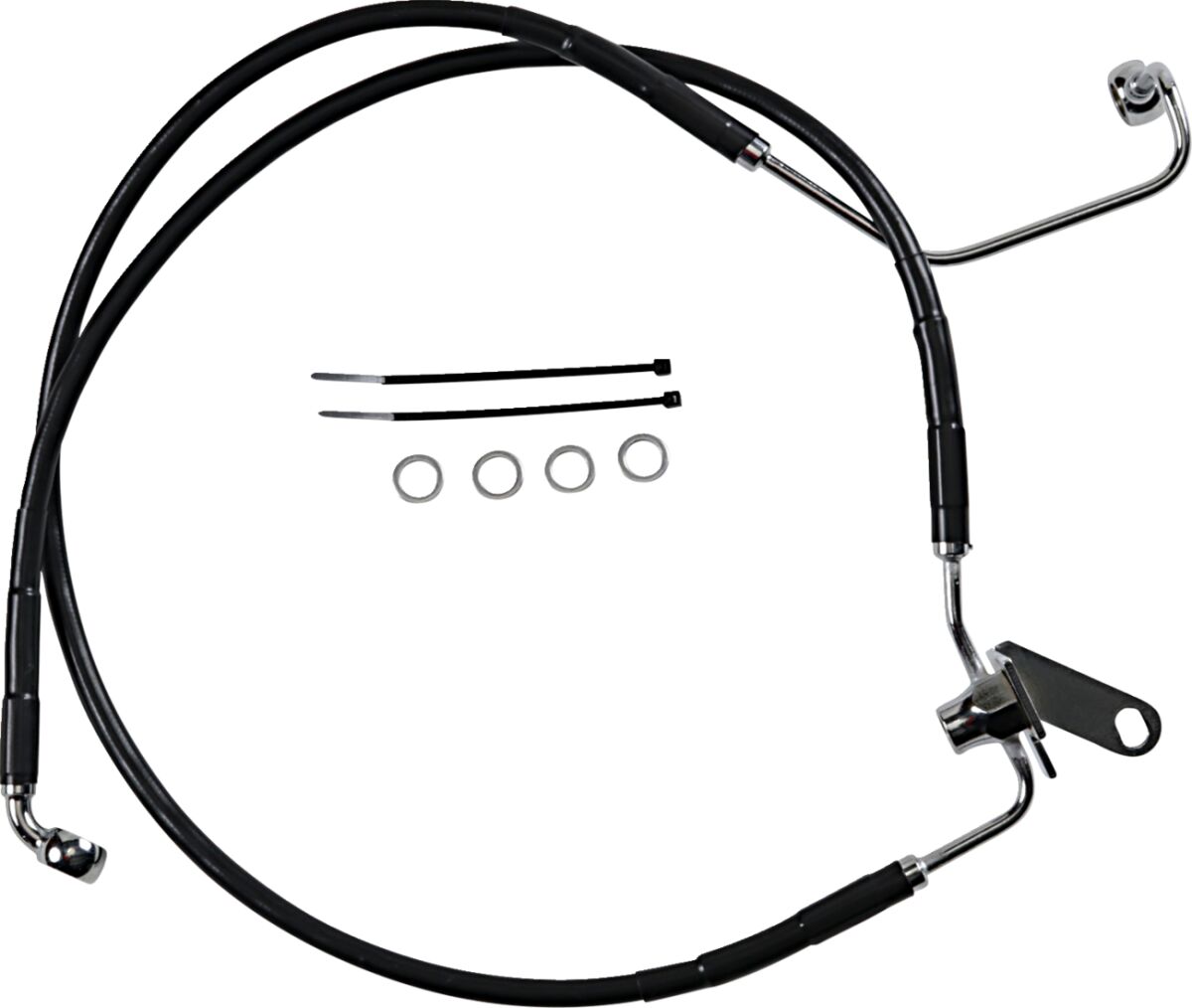 Drag Specialties Extended Length Black Vinyl Brake Line Kit