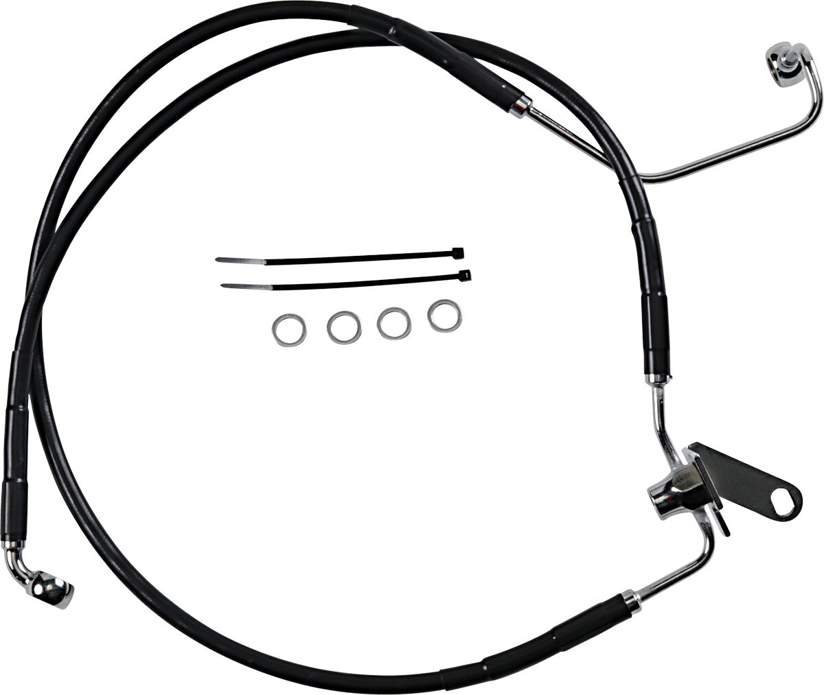 Drag Specialties Extended Length Black Vinyl Brake Line Kit