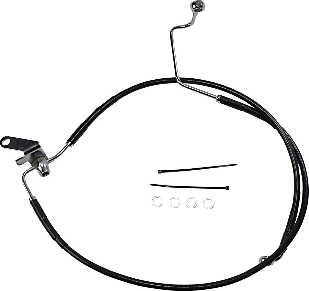 Drag Specialties Extended Length Black Vinyl Brake Line Kit