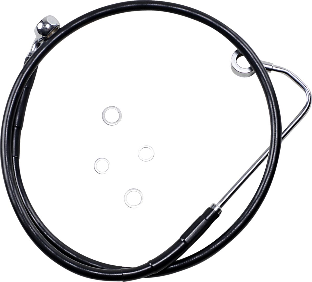 Drag Specialties Extended Length Black Vinyl Brake Line Kit