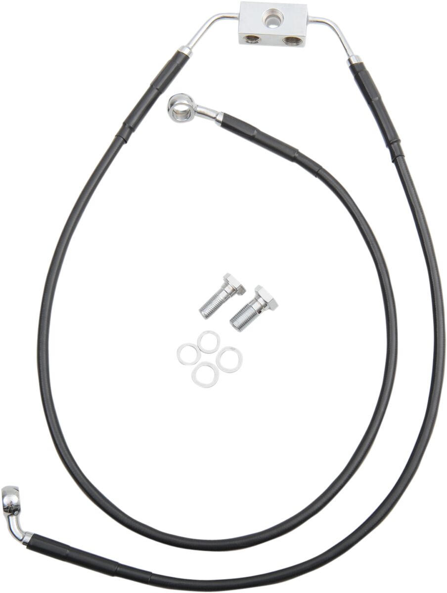 Drag Specialties Extended Length Black Vinyl Brake Line Kit