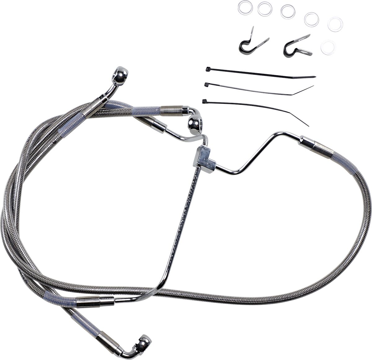 Drag Specialties Extended Length Stainless Steel Brake Line Kit