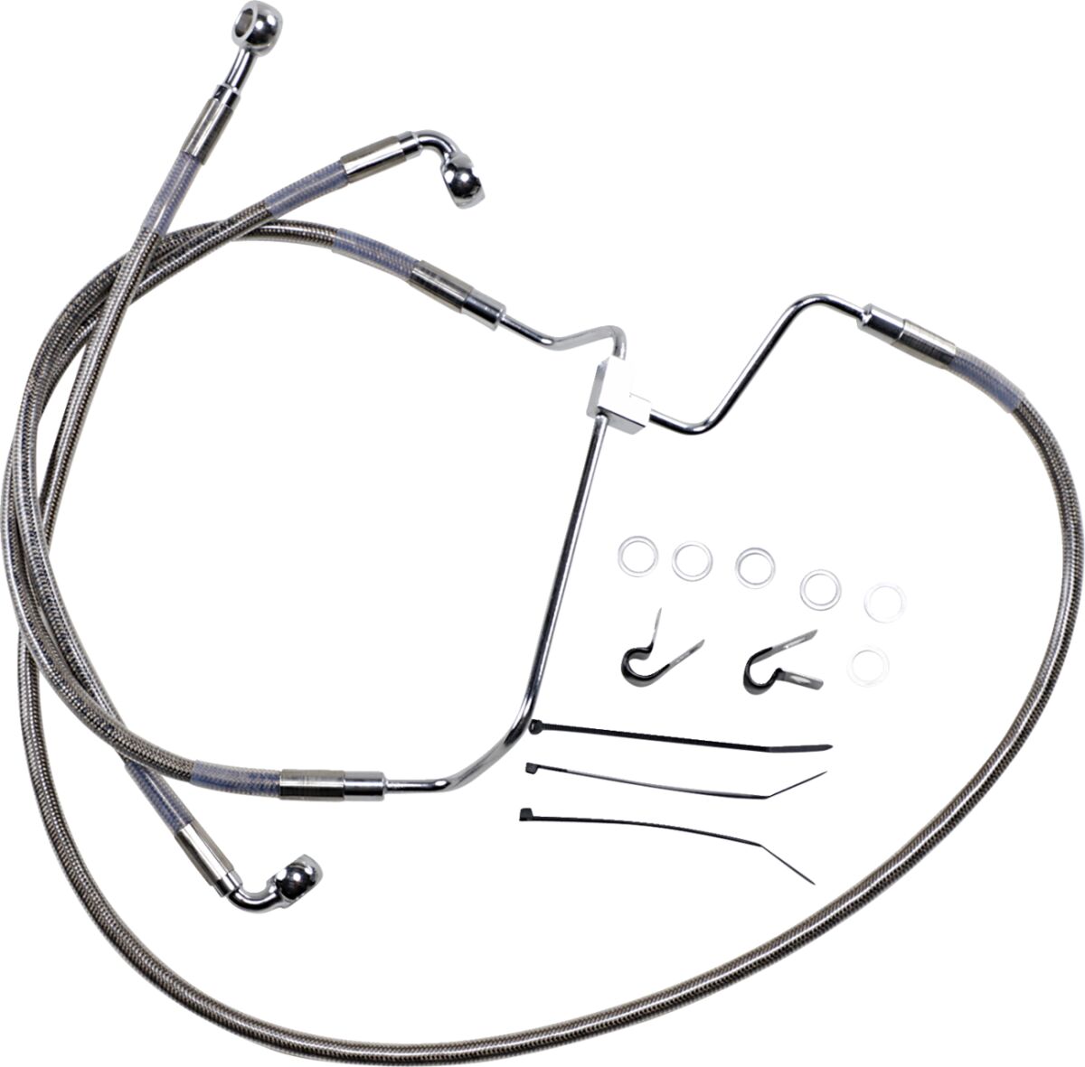 Drag Specialties Extended Length Stainless Steel Brake Line Kit