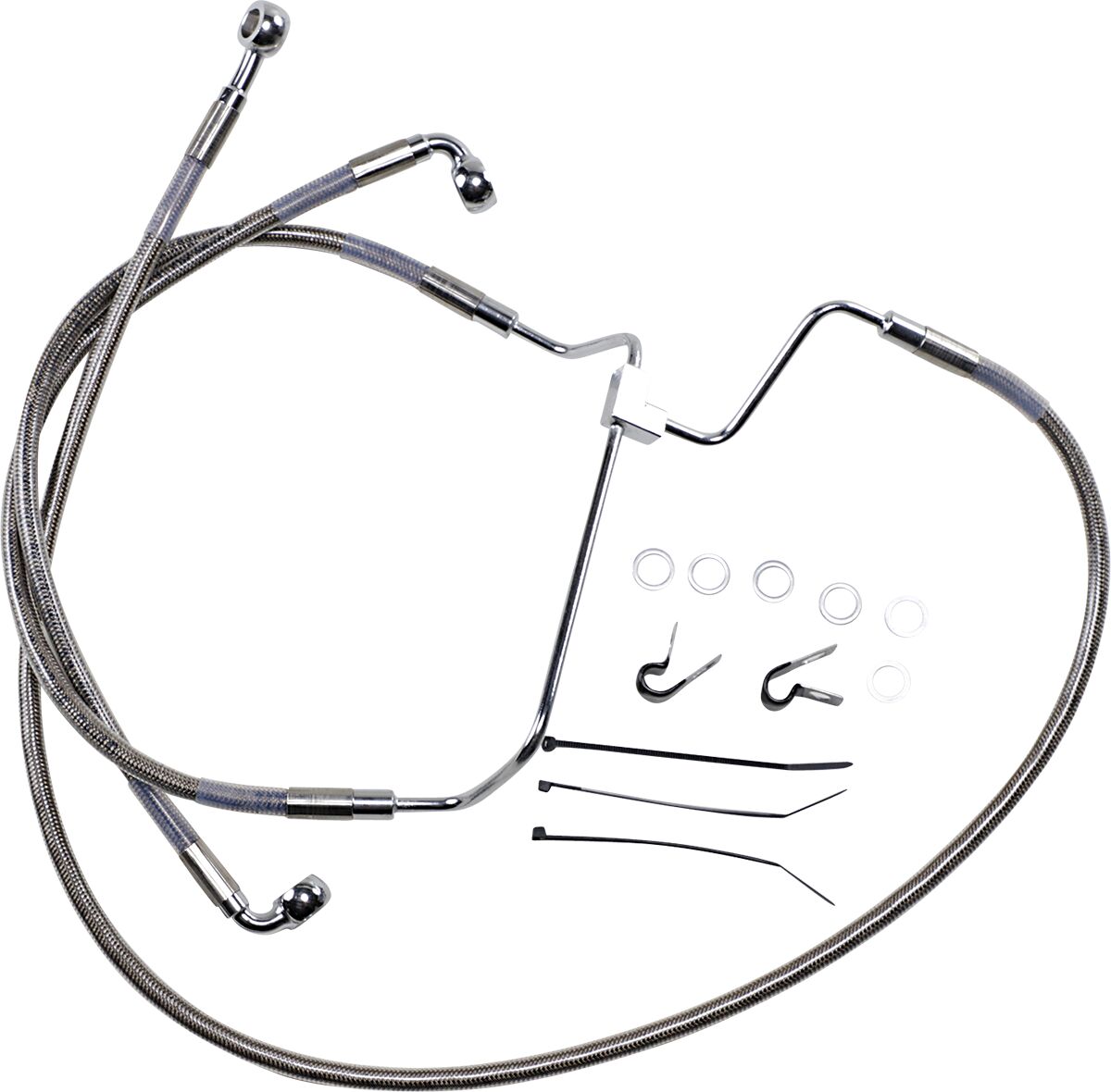 Drag Specialties Extended Length Stainless Steel Brake Line Kit