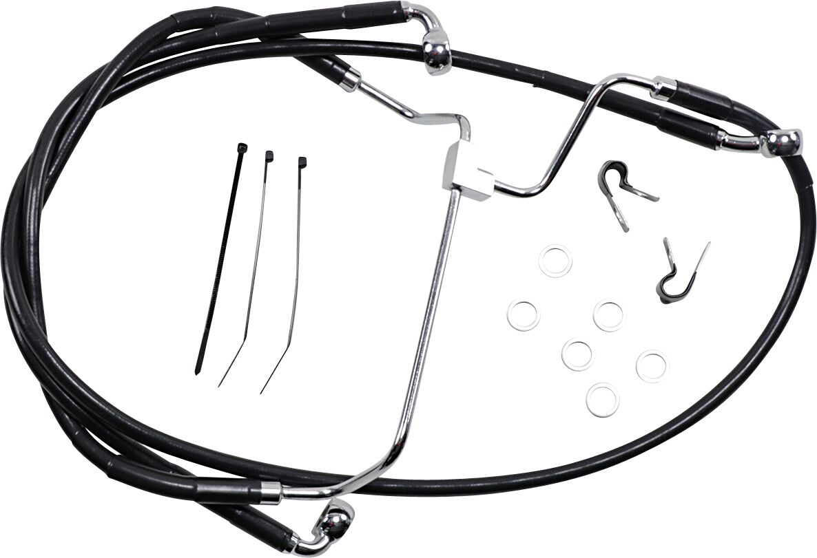 Drag Specialties Extended Length Black Vinyl Brake Line Kit