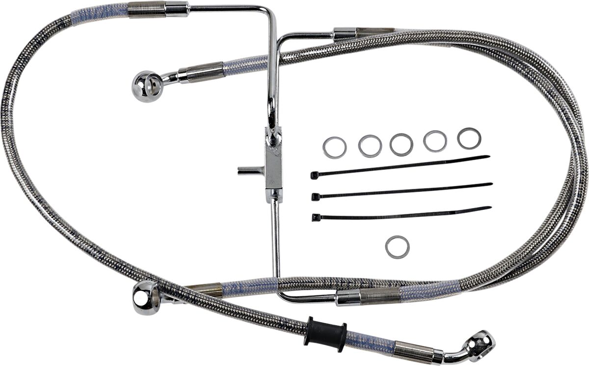 Drag Specialties Extended Length Stainless Steel Brake Line