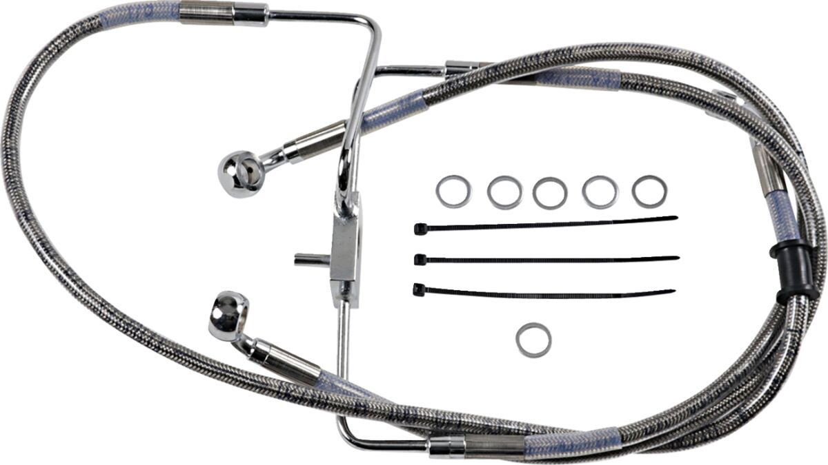 Drag Specialties Extended Length Stainless Steel Brake Line