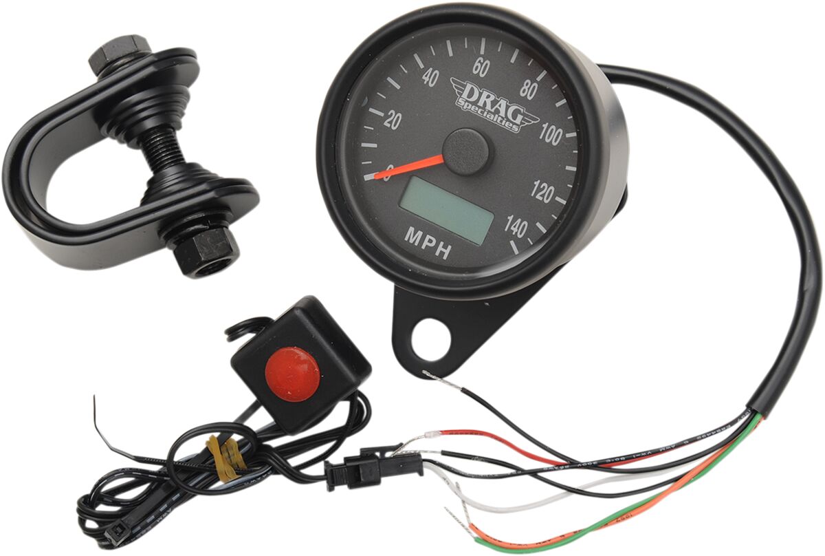 Drag Specialties Programmable Mini Electronic Speedometer with Odometer/Tripmeter
