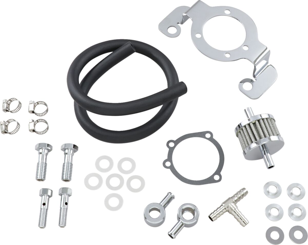 Drag Specialties Crankcase Breather with Support Bracket Kit