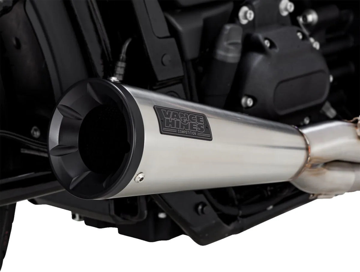 Vance & Hines 2-into-1 Upsweep Exhaust System – Brushed – 27323